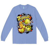 Colony Blue vintage softball Long Sleeve Tee - MaliasSmallBusiness
