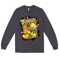Smoke vintage softball Long Sleeve Tee - MaliasSmallBusiness