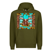 Army Green texas longhorn sunflower gemstone Premium Hoodie - JahusDesignShop