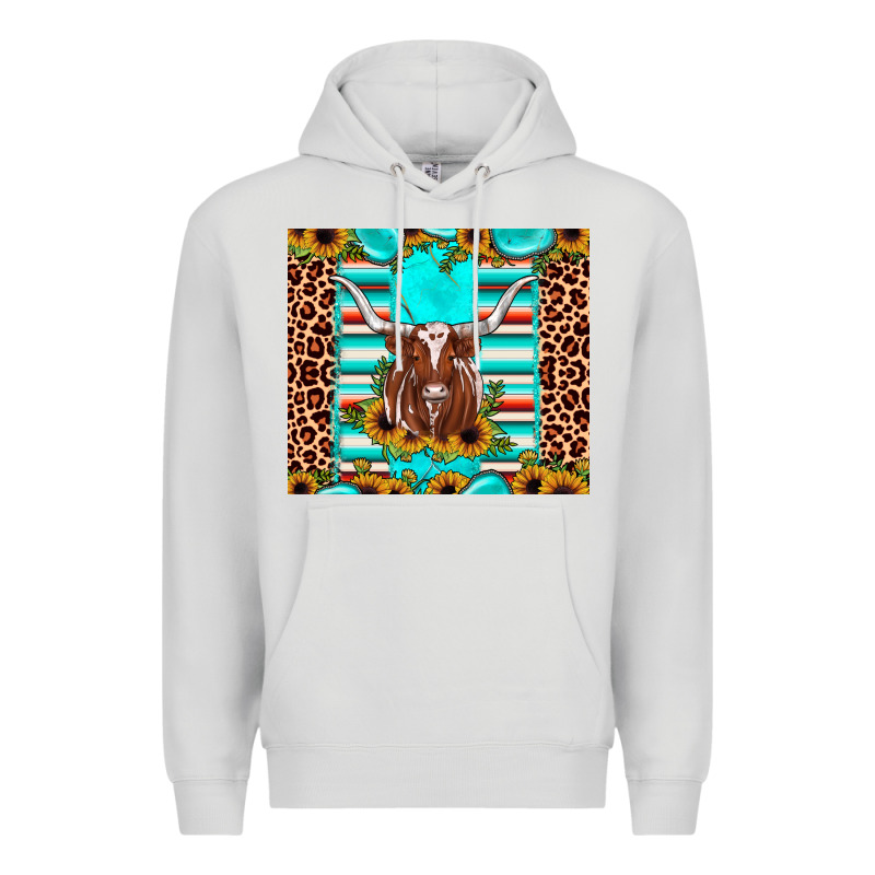 Texas Longhorn Sunflower Gemstone Premium Hoodie by JahusDesignShop | Teevron