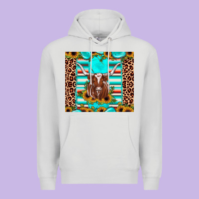 Texas Longhorn Sunflower Gemstone Premium Hoodie Designed By Jahusdesignshop