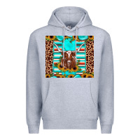 Heather Grey texas longhorn sunflower gemstone Premium Hoodie - JahusDesignShop
