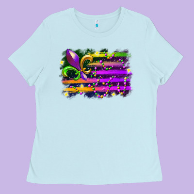 Mardi Gras Flag Ladies Tee Designed By Racoondesign