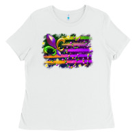 White mardi gras flag Ladies Tee - RacoonDesign