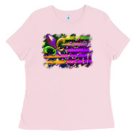 Bubblegum Pink mardi gras flag Ladies Tee - RacoonDesign