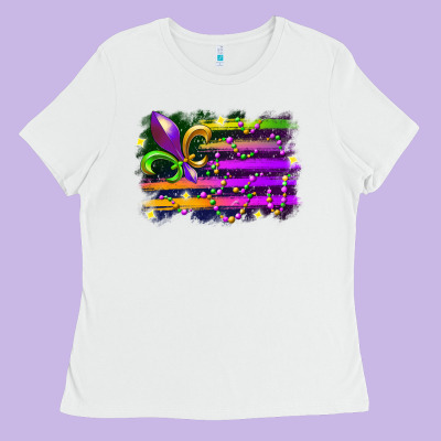 Mardi Gras Flag Ladies Tee Designed By Racoondesign
