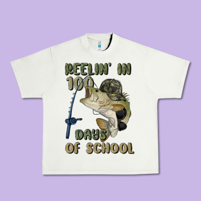 Reelin' In 100 Days Of School Urban Heavy Tee Designed By Maliassmallbusiness
