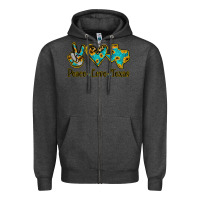 Charcoal Heather Peace Love Texas Zipper Hoodie - Bettercallsaul