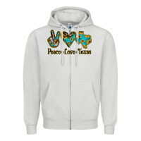 Dove Grey Peace Love Texas Zipper Hoodie - Bettercallsaul