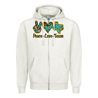 Oatmeal Heather Peace Love Texas Zipper Hoodie - Bettercallsaul