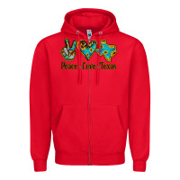 Red Peace Love Texas Zipper Hoodie - Bettercallsaul