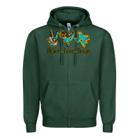 Sports Green Peace Love Texas Zipper Hoodie - Bettercallsaul