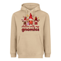 Mushroom Chilling with my gnomies Valentine's Day Heavyweight Hoodie - HowdyJamesFarm