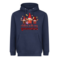 Navy Chilling with my gnomies Valentine's Day Heavyweight Hoodie - HowdyJamesFarm