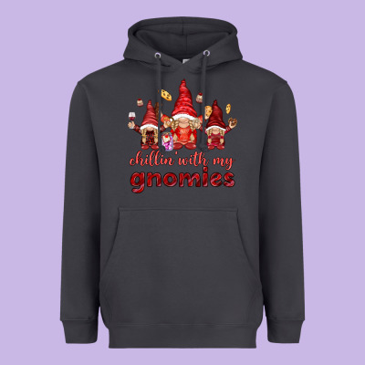 Chilling With My Gnomies Valentine's Day Heavyweight Hoodie Designed By Howdyjamesfarm