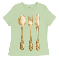 Matcha spoon fork knife fa element Ladies Tee - FaDigitalArtStudio