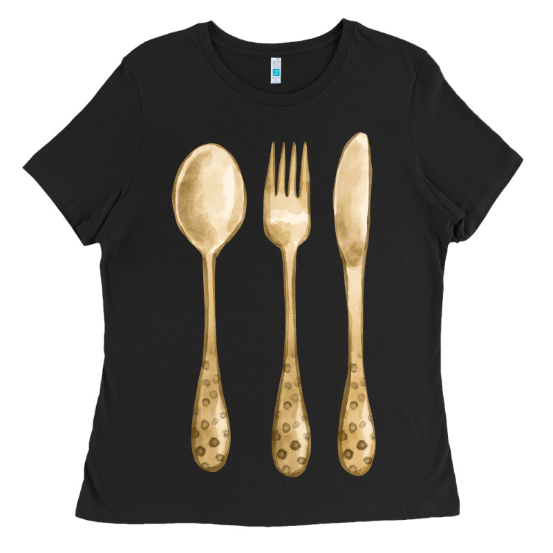Spoon Fork Knife Fa Element Ladies Tee by FaDigitalArtStudio | Teevron