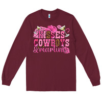 Burgundy kisses cowboys martinis Long Sleeve Tee - NancyCooperArtShop