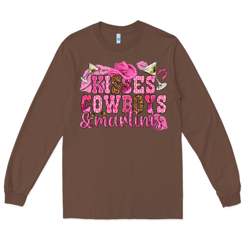 Kisses Cowboys Martinis Long Sleeve Tee by NancyCooperArtShop | Teevron