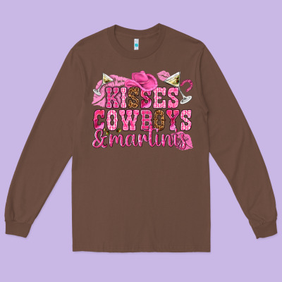 Kisses Cowboys Martinis Long Sleeve Tee Designed By Nancycooperartshop