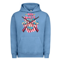 Pigment Pebble Blue Red white and pew pew pew Urban Hoodie - FaDigitalArtStudio