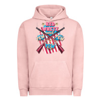 Pigment Salmon Red white and pew pew pew Urban Hoodie - FaDigitalArtStudio