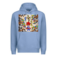 Colony Blue faith puzzle ribbon Premium Hoodie - TumblerDesignByShophia