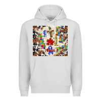 Dove Grey faith puzzle ribbon Premium Hoodie - TumblerDesignByShophia
