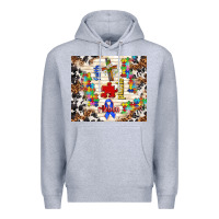 Heather Grey faith puzzle ribbon Premium Hoodie - TumblerDesignByShophia