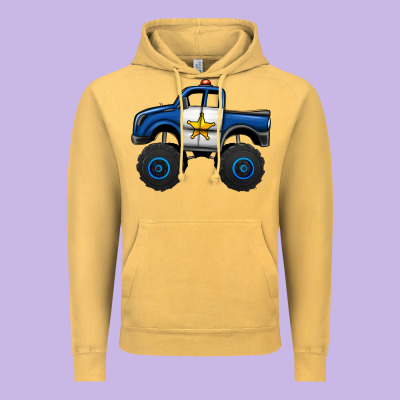 Police Car Monster Truck Vintage Hoodie Designed By Jasminsmagicworld