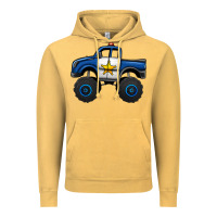 Vintage Mustard police car monster truck Vintage Hoodie - Jasminsmagicworld