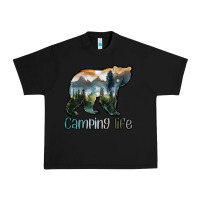 Black camping bear Urban Heavy Tee - MaliasSmallBusiness