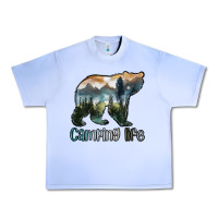 Grape Ice camping bear Urban Heavy Tee - MaliasSmallBusiness