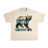 Sandshell camping bear Urban Heavy Tee - MaliasSmallBusiness