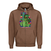 Chestnut Western Serape Cactus Zipper Hoodie - Bettercallsaul