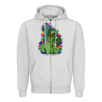 Dove Grey Western Serape Cactus Zipper Hoodie - Bettercallsaul