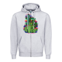Heather Grey Western Serape Cactus Zipper Hoodie - Bettercallsaul