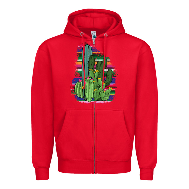 Western Serape Cactus Zipper Hoodie by Bettercallsaul | Teevron