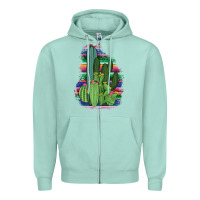 Seafoam Western Serape Cactus Zipper Hoodie - Bettercallsaul