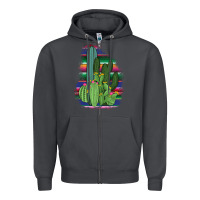 Smoke Western Serape Cactus Zipper Hoodie - Bettercallsaul