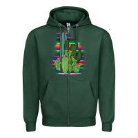 Sports Green Western Serape Cactus Zipper Hoodie - Bettercallsaul
