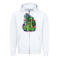 White Western Serape Cactus Zipper Hoodie - Bettercallsaul