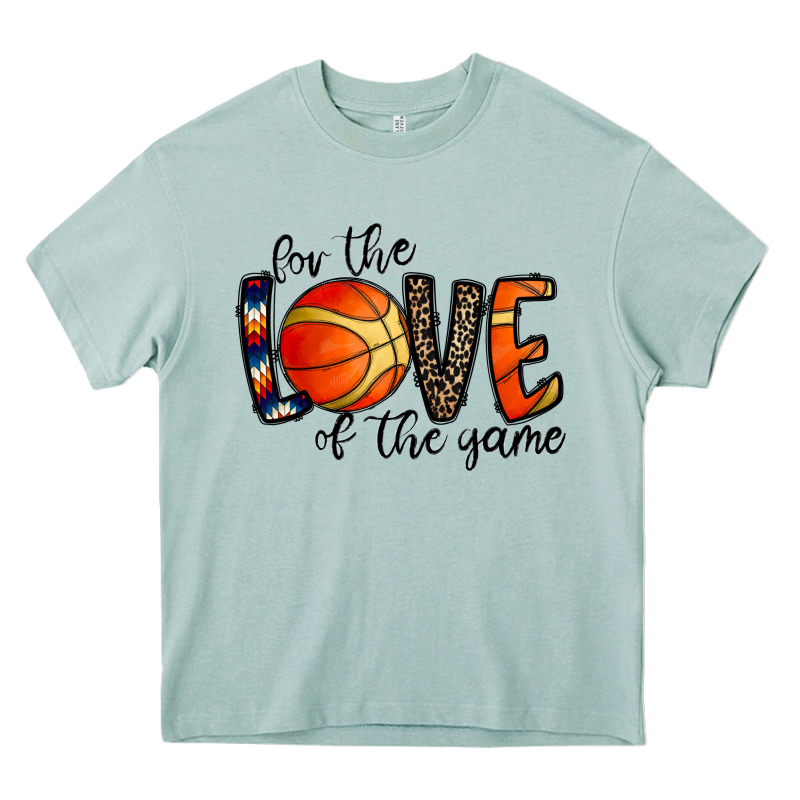 For The Love Of The Game Basketball Heavy Core Tee by CowhideDigitalArt | Teevron