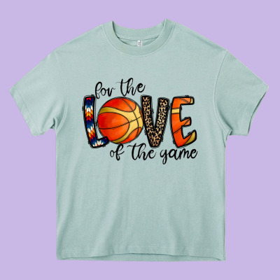 For The Love Of The Game Basketball Heavy Core Tee Designed By Cowhidedigitalart