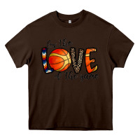 Chocolate Brown for the love of the game basketball Heavy Core Tee - CowhideDigitalArt