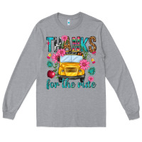 Heather Grey thanks for the ride Long Sleeve Tee - NancyCooperArtShop