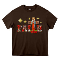 Chocolate Brown faith our lady of guadalupe cross Heavy Core Tee - BarkalooDesign