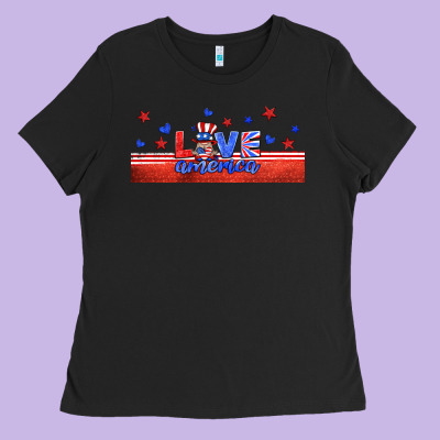 Love America Gnome Libbey Cup Ladies Tee Designed By Hra Design Shop