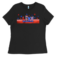 Black love america gnome libbey cup Ladies Tee - HRA Design Shop