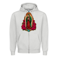 Dove Grey Our Lady of Guadalupe Zipper Hoodie - Bettercallsaul